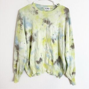 27 miles Malibu green tie dye cashmere blend crewneck knit sweater